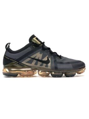 Nike Air VaporMax 2018- Mens- Size 10- Black Gold-[AR6631-002]- Running Shoes